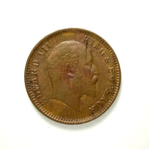 British India Edward VII One Quarter (1/4) Anna 1907 Calcutta Mint